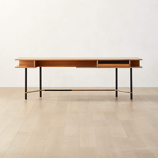 Portofino Cerused White Oak Wood Desk by Gianfranco Frattini