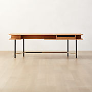 Portofino Cerused White Oak Wood Desk by Gianfranco Frattini