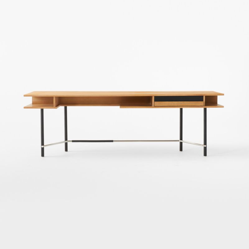 Portofino Cerused White Oak Wood Desk by Gianfranco Frattini - image 5 of 12