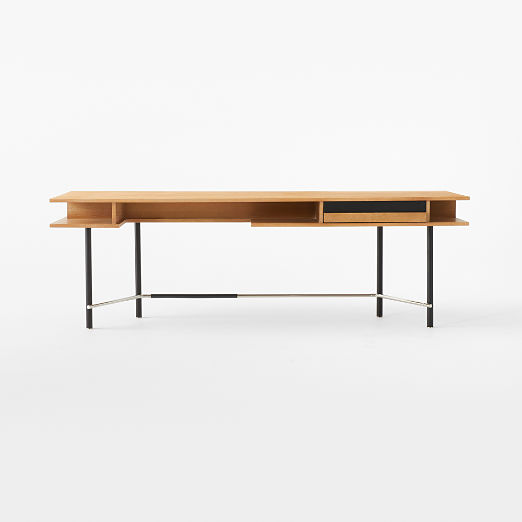 Portofino Cerused White Oak Wood Desk by Gianfranco Frattini