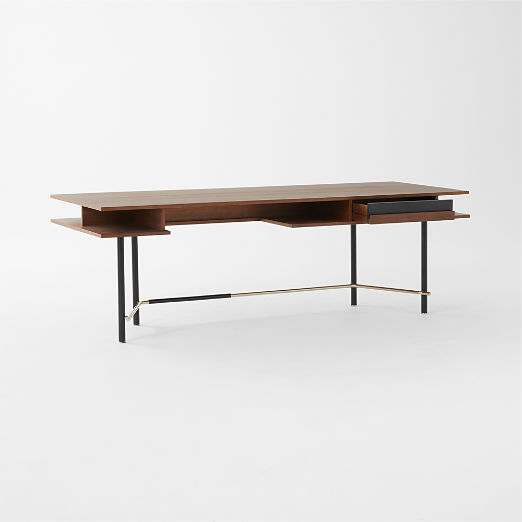 Portofino 87" Walnut Wood Desk by Gianfranco Frattini