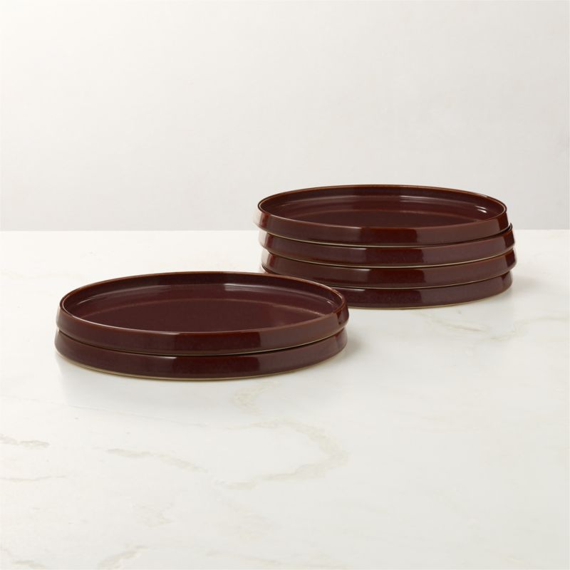 View Prado Oxblood Dinner Plates With Reactive Glaze Set of 6 details