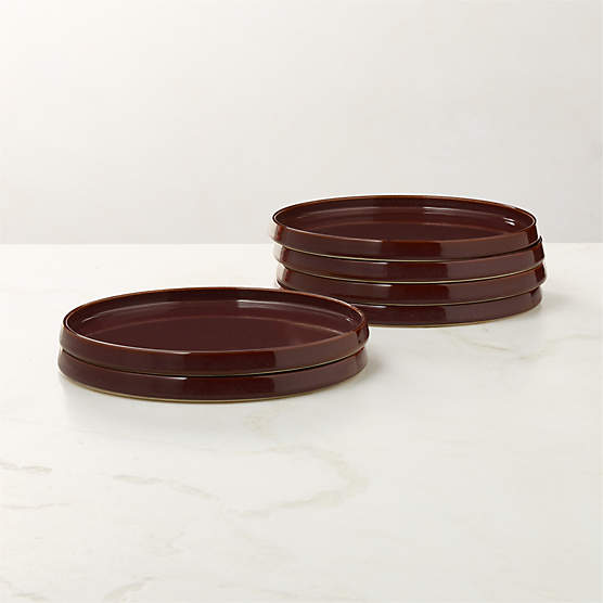 Prado Oxblood Dinner Plates With Reactive Glaze Set of 6