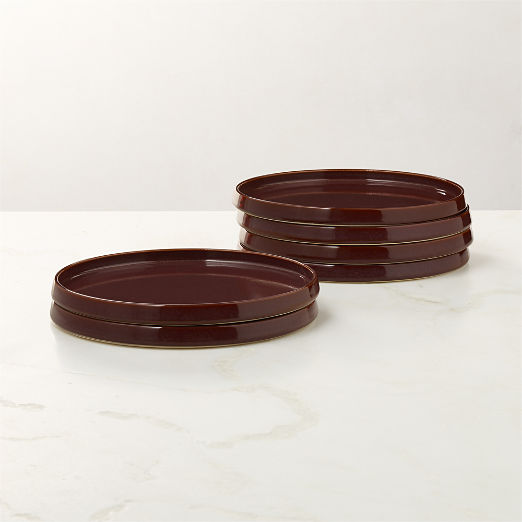 Prado Oxblood Dinner Plates With Reactive Glaze Set of 6