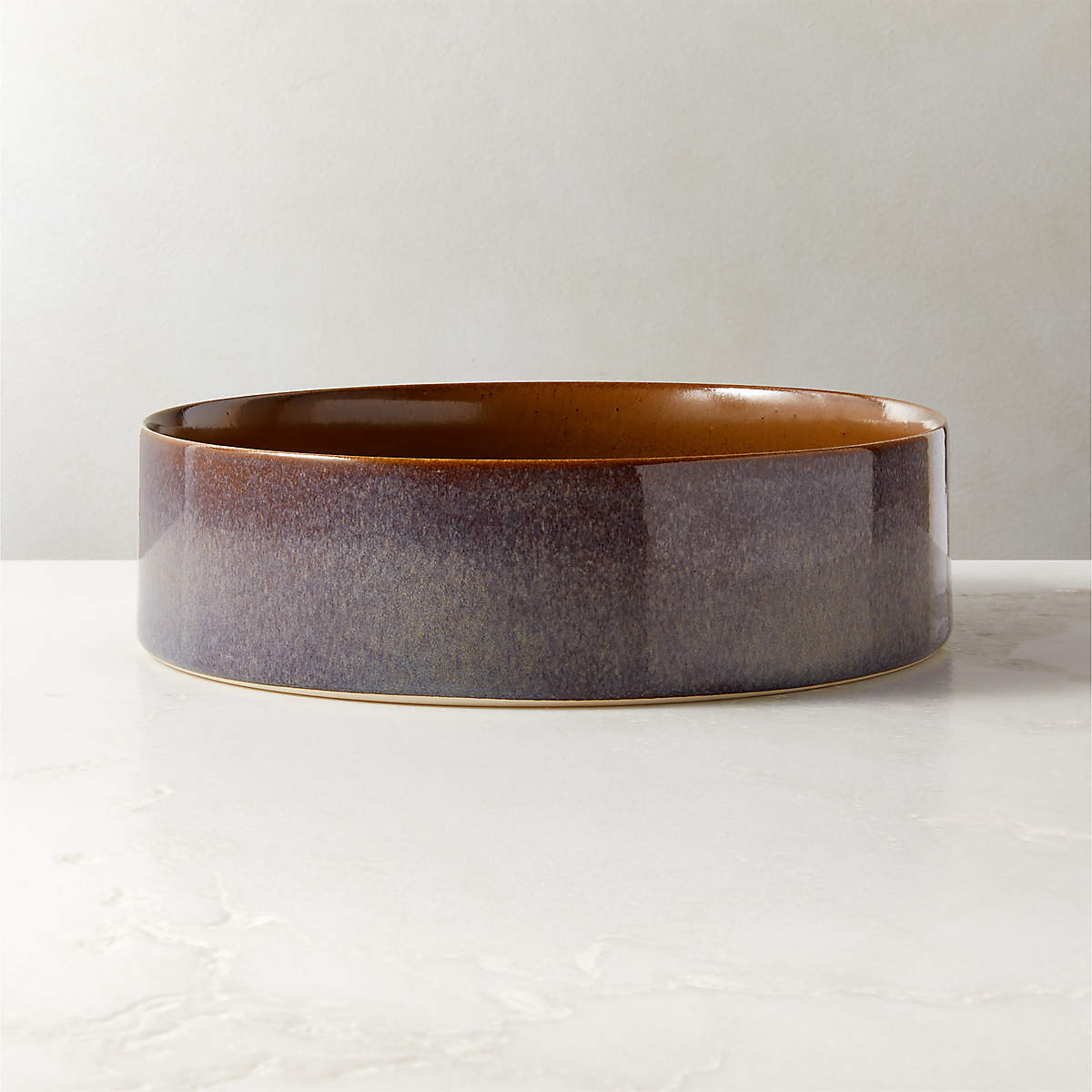 Prado Blue Serving Bowl with Reactive Glaze CB2