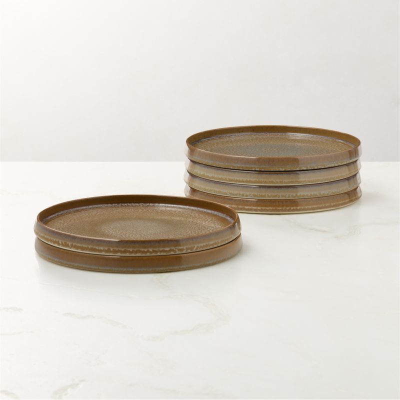 View Prado Tan Dinner Plates With Reactive Glaze Set of 6 details