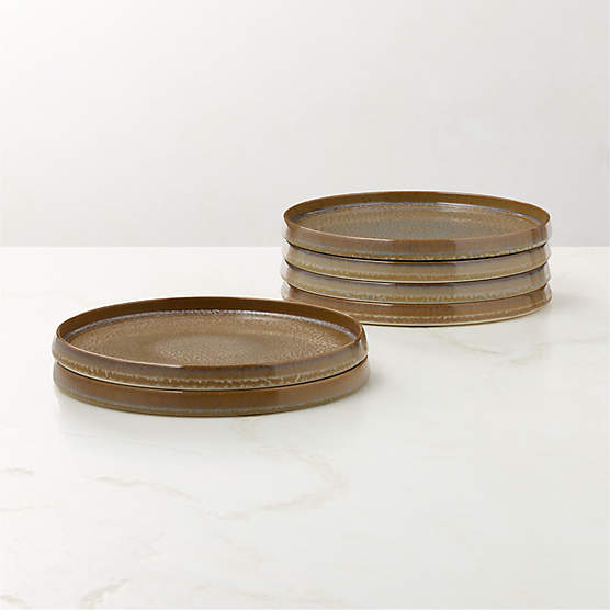 Prado Tan Dinner Plates With Reactive Glaze Set of 6