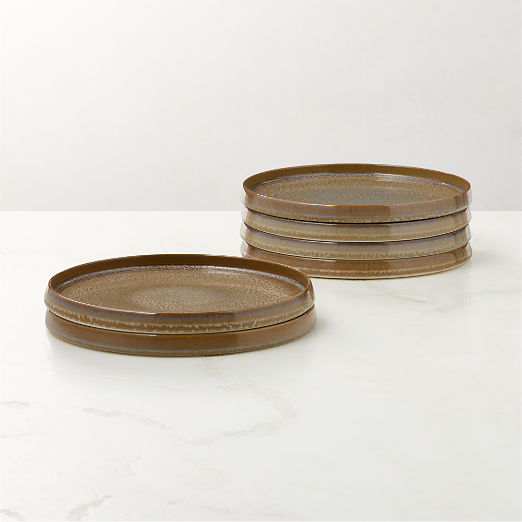 Prado Tan Dinner Plates With Reactive Glaze Set of 6