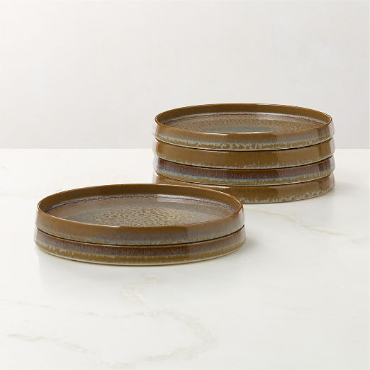 Prado Tan Salad Plates With Reactive Glaze Set of 6