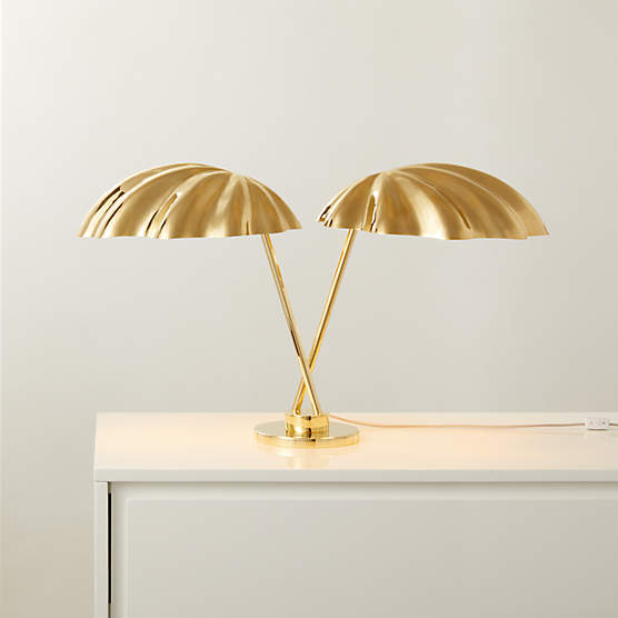 Praia Shell Unlacquered Brass Table Lamp