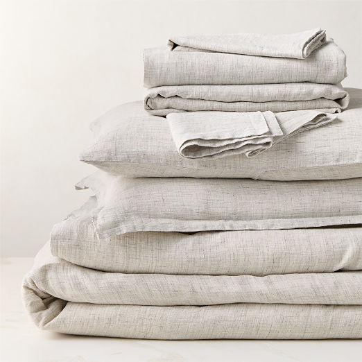 Premier Flax European Heathered Linen Bedding Set