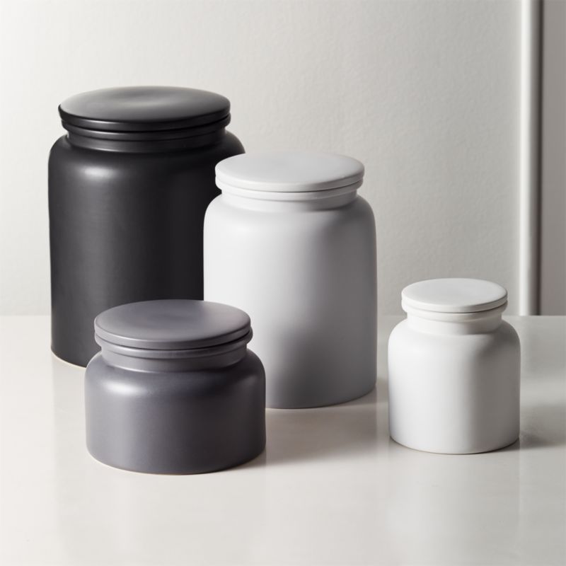 Prep Modern Stoneware Kitchen Canisters CB2   PrepCanisterGroupFHS19