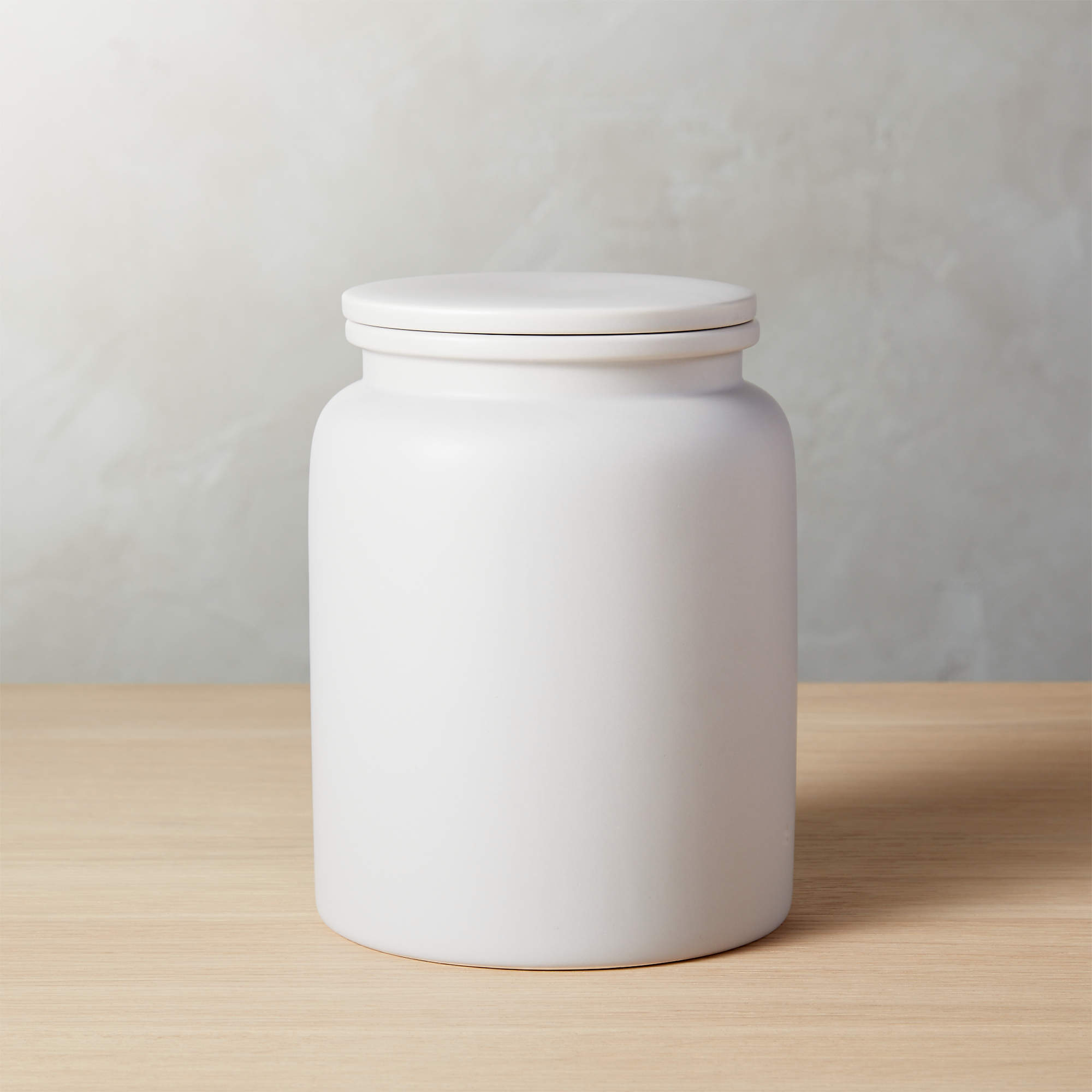 Modern Prep Light Grey Large Canister + Reviews CB2