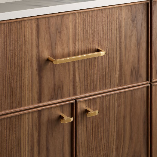 Preston Unlacquered Brass Cabinet Handles