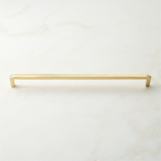 Preston Unlacquered Brass Cabinet Handle 12"