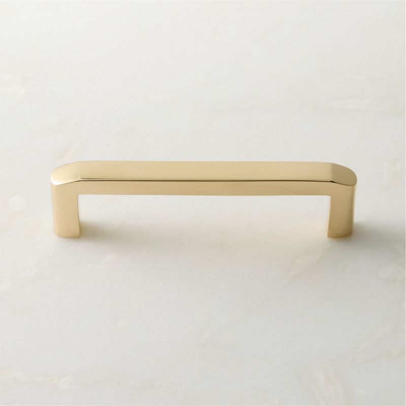 Viewing product image Preston Unlacquered Brass Cabinet Handle 4" - image 1 of 7
