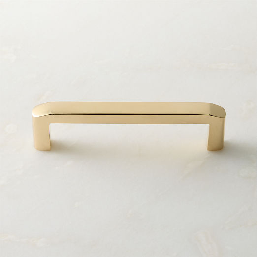 Preston Unlacquered Brass Cabinet Handle 4"