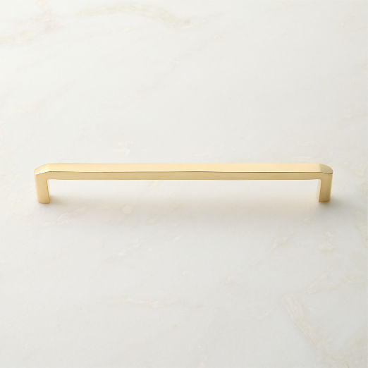 Preston Unlacquered Brass Cabinet Handle 8"