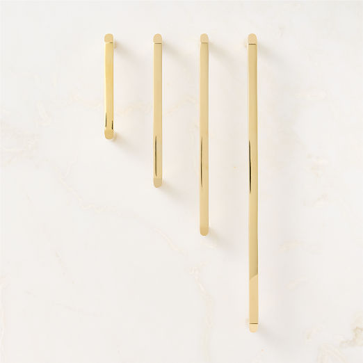 Preston Unlacquered Brass Cabinet Handle 12"