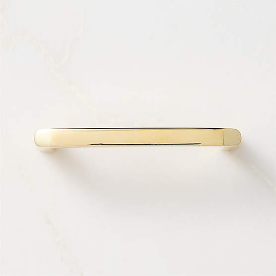 Preston Unlacquered Brass Cabinet Handle 4"