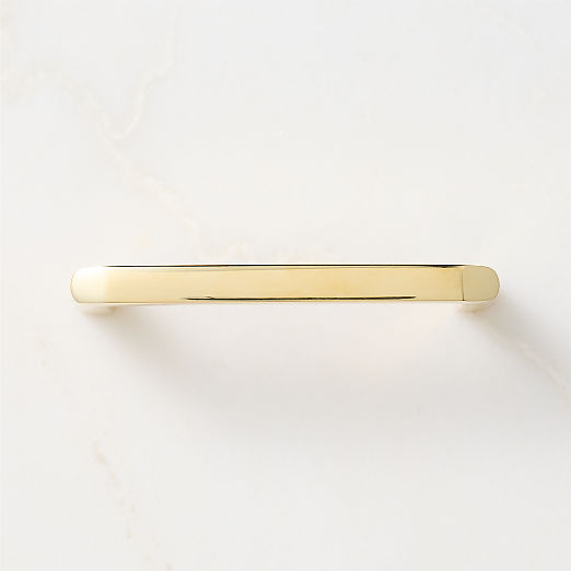 Preston Unlacquered Brass Cabinet Handle 4"