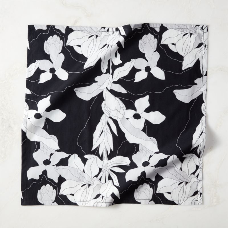 Priam Black Organic Cotton Floral Napkin - image 1 of 4