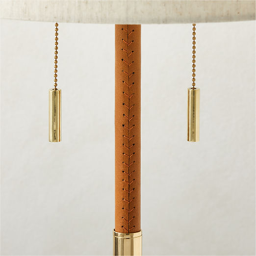 Prix Leather and Polished Brass Table Lamp