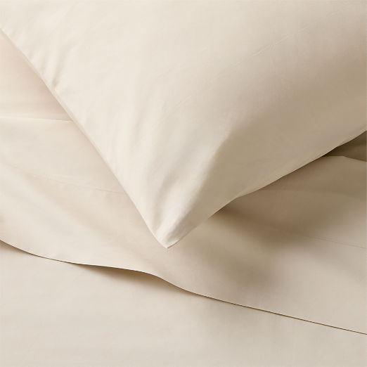 Premier Light Taupe Organic Cotton Percale 500 Thread Count Standard Pillowcases Set of 2