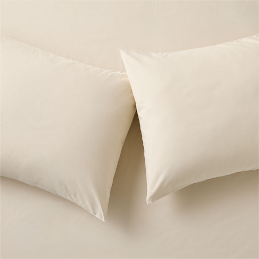 Premier Light Taupe Organic Cotton Percale 500 Thread Count King Pillowcases Set of 2