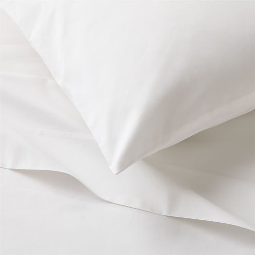 Premier White Organic Cotton Percale 500 Thread Count King Pillowcases Set of 2