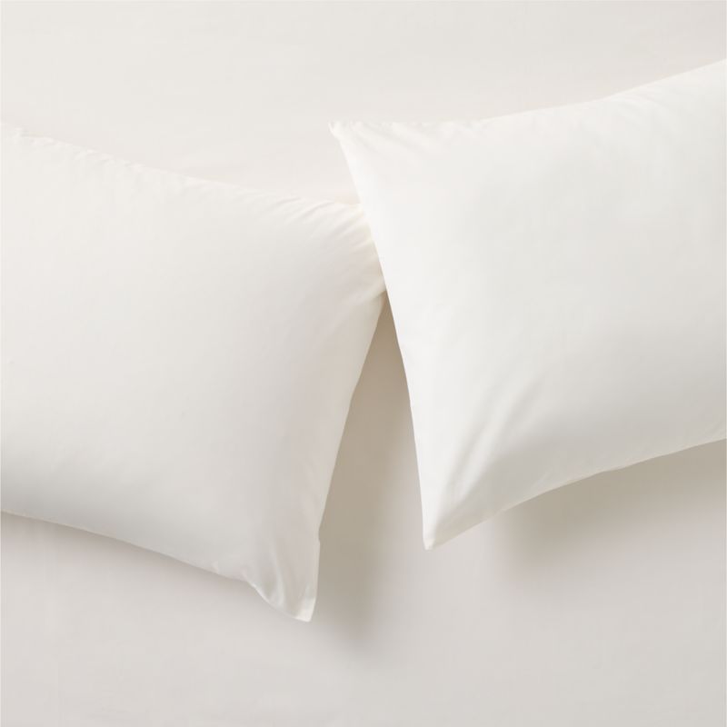 Viewing product image Premier Warm White Organic Cotton Percale 500 Thread Count Standard Pillowcases Set of 2 - image 1 of 2