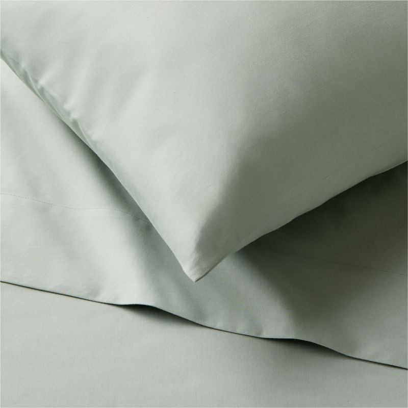 Premier Pale Teal Organic Cotton Sateen 600 Thread Count Standard Pillowcases Set of 2 - image 2 of 3