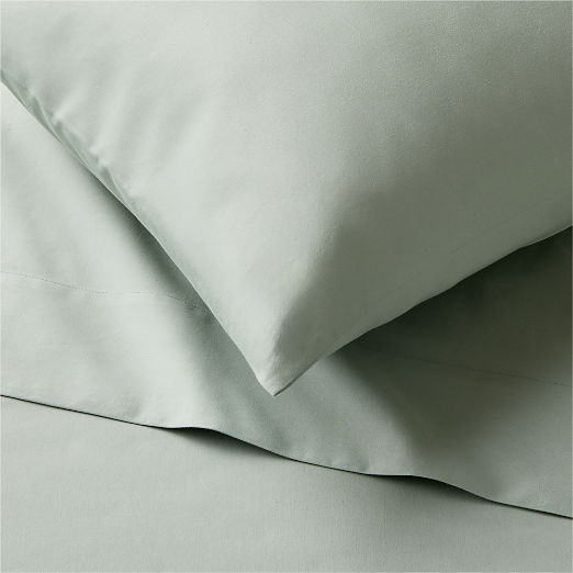 Premier Pale Teal Organic Cotton Sateen 600 Thread Count Standard Pillowcases Set of 2