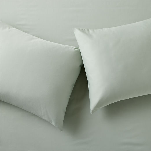 Premier Pale Teal Organic Cotton Sateen 600 Thread Count King Pillowcases Set of 2