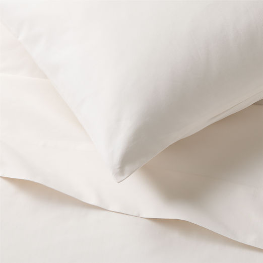 Premier Warm White Organic Cotton Sateen 600 Thread Count King Pillowcases Set of 2