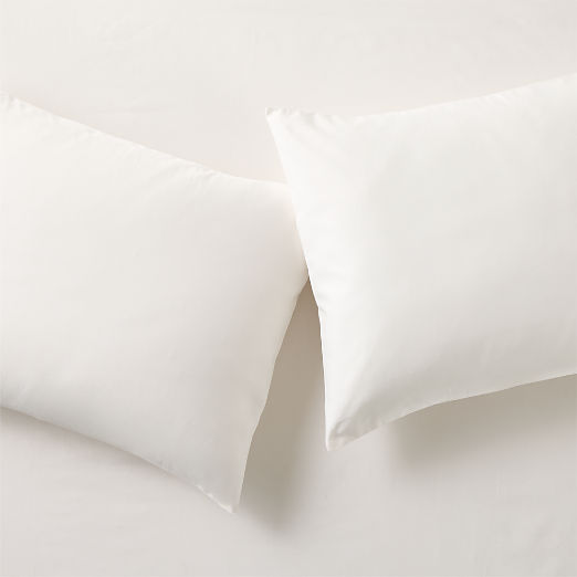 Premier Warm White Organic Cotton Sateen 600 Thread Count King Pillowcases Set of 2