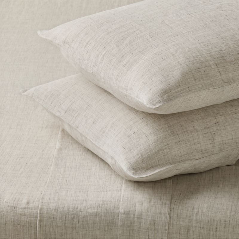 Viewing product image Premier Flax EUROPEAN FLAX™-Certified Heathered Linen Queen Sheet Set - image 1 of 4