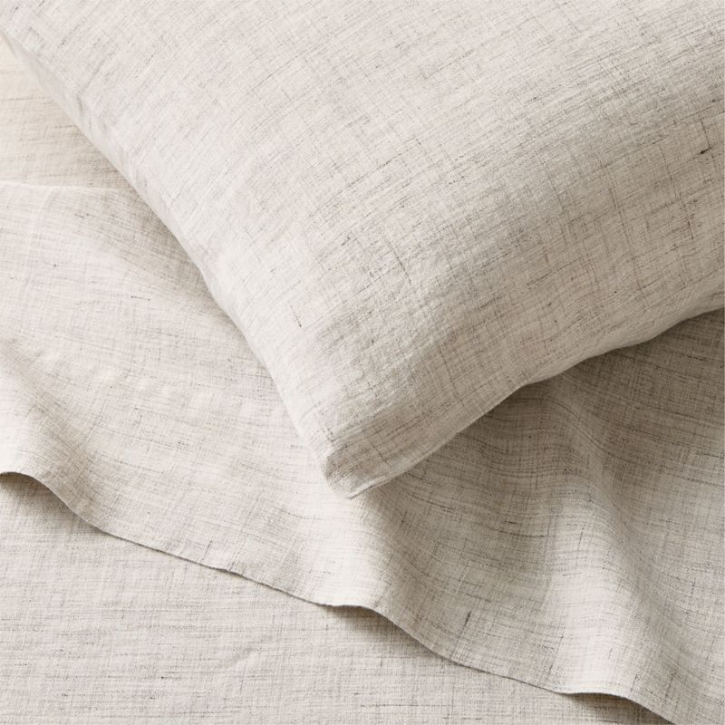 Premier Flax EUROPEAN FLAX™-Certified Heathered Linen Standard Pillowcases Set of 2