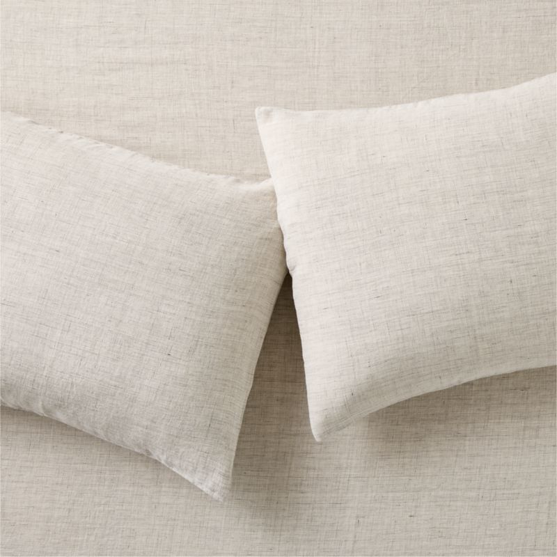 Viewing product image Premier Flax EUROPEAN FLAX™-Certified Heathered Linen Standard Pillowcases Set of 2 - image 1 of 2