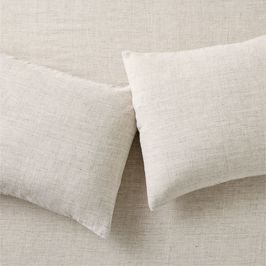 Premier Flax European Heathered Linen Pillowcases Set of 2