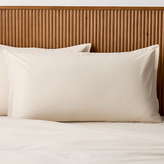 Premier Light Taupe Organic Cotton Percale 500 Thread Count King Pillow Shams Set of 2