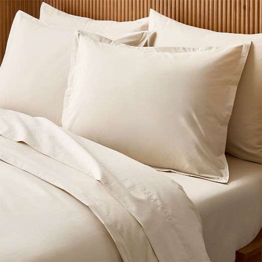 Premier Light Taupe Organic Cotton Percale 500 Thread Count King Pillow Shams Set of 2