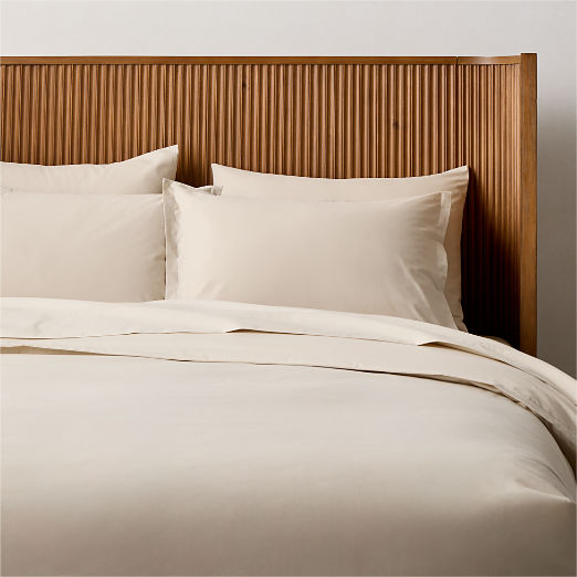 Premier Light Taupe Organic Cotton Percale 500 Thread Count King Duvet Cover