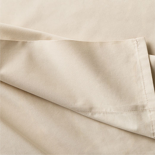 Premier Light Taupe Organic Cotton Percale 500 Thread Count Queen Sheet Set
