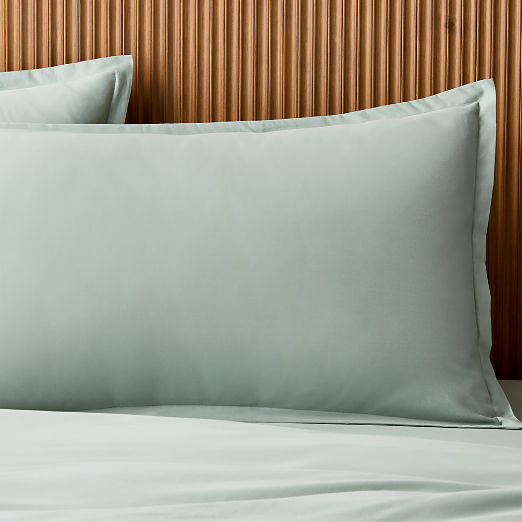 Premier Pale Teal Organic Cotton Sateen 600 Thread Count Pillow Shams Set of 2