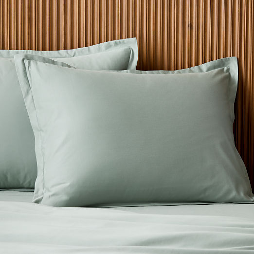Premier Pale Teal Organic Cotton Sateen 600 Thread Count Standard Pillow Shams Set of 2