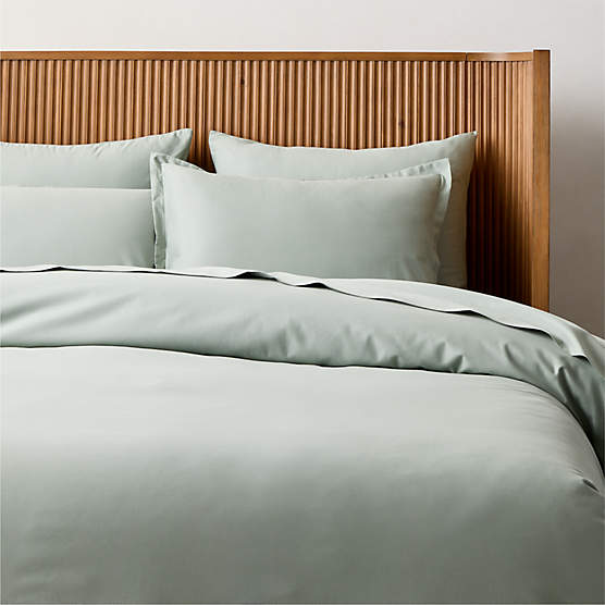 Premier Pale Teal Organic Cotton Sateen 600 Thread Count Full/Queen Duvet Cover