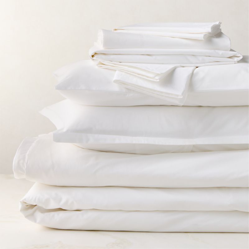 Viewing product image Premier White Organic Cotton Percale 500 Thread Count Full/Queen Bedding Set - image 1 of 1