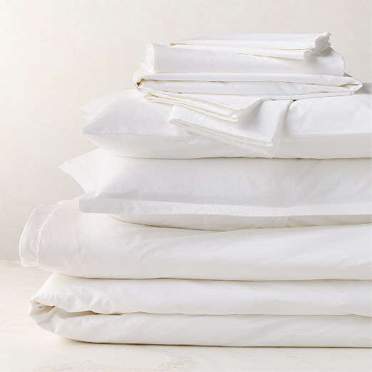 Premier White Organic Cotton Percale 500 Thread Count Bedding Set