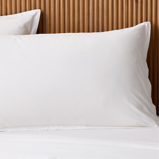Premier Warm White Organic Cotton Percale 500 Thread Count Pillow Shams Set of 2